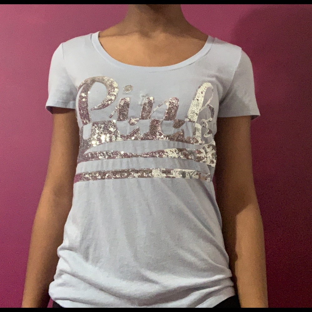 Sparkly Victoria’s Secret PINK short sleeve shirt